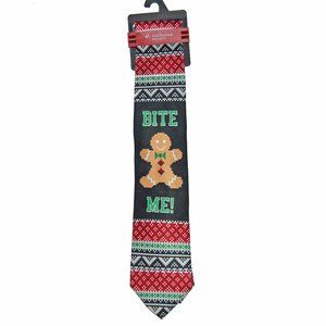 St. Nicholas Square NWT Mens "Bite Me" Gingerbread Man Tie